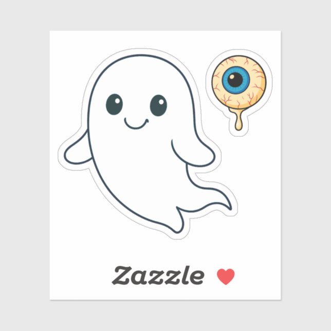 Cute Ghost & Eyeball Halloween Vinyl Sticker – Spo (Sheet)