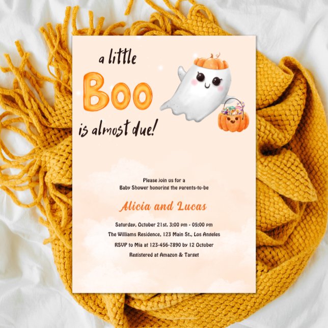 Cute Ghost Fall Halloween Baby Shower  Invitation (Creator Uploaded)