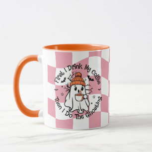 Cute Ghost Fall Pumpkin Spice Pink Mug