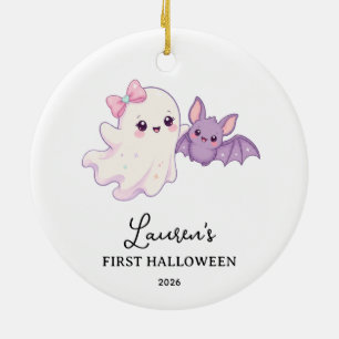 Cute Ghost First Halloween Ceramic Tree Decoration