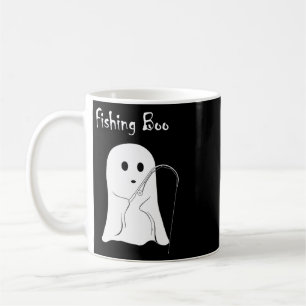 Cute Ghost Fishing Boo Halloween Spooky Season Cos Coffee Mug
