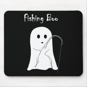 Cute Ghost Fishing Boo Halloween Spooky Season Cos Mouse Mat