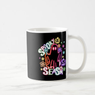 Cute Ghost Floral Coquette Halloween Pumpkin Spook Coffee Mug