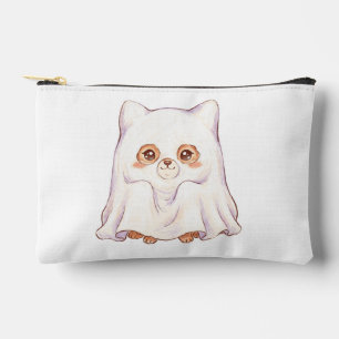 Cute Ghost Fox Halloween - Spooky Cute Chubby Anim Accessory Pouch