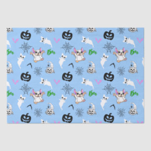 Cute ghost French Bulldog bat pumpkin Halloween Tissue Paper