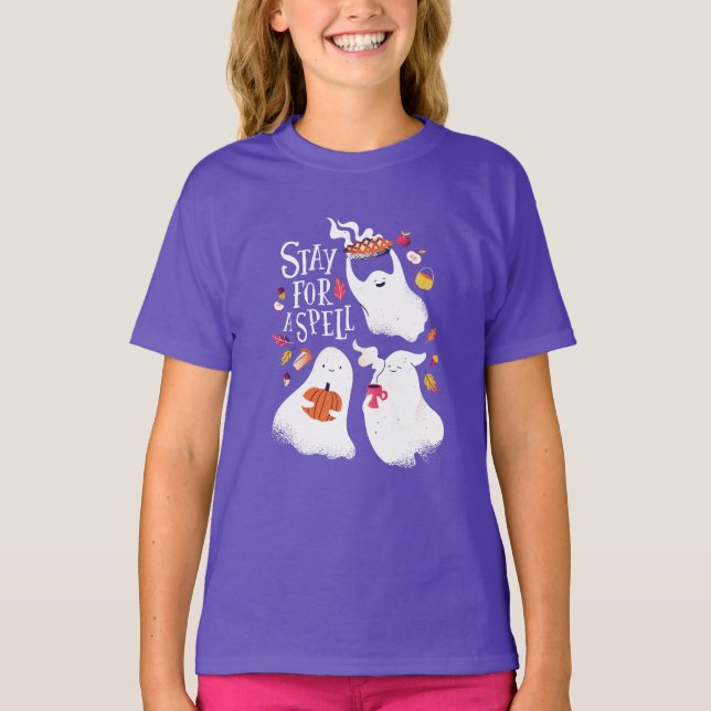 Cute Ghost Funny Halloween Design T-Shirt (Front)