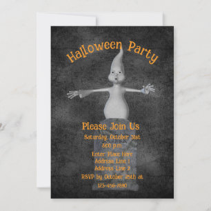 Cute Ghost Gravestone Halloween Invitation