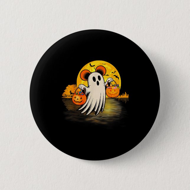 Cute Ghost Guitar Halloween Pumpkins Candy Soky Se 6 Cm Round Badge (Front)