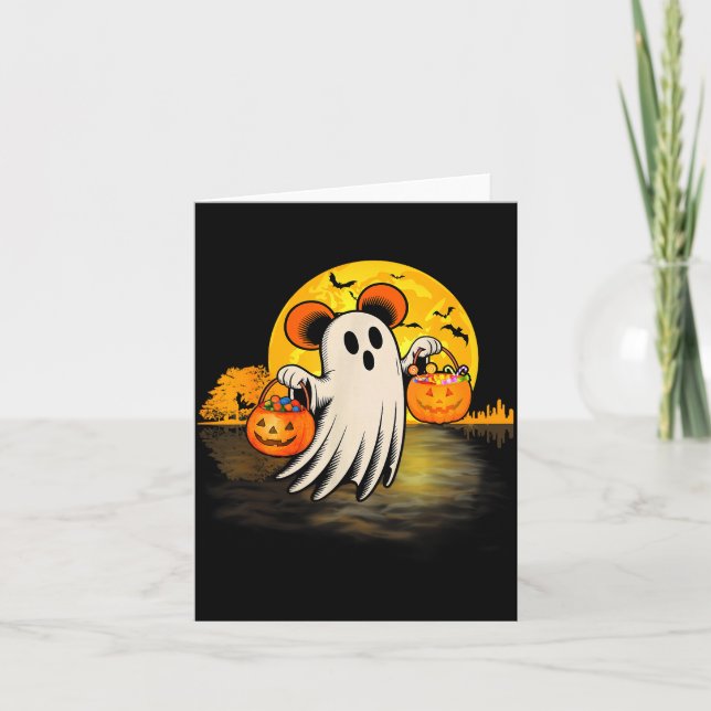 Cute Ghost Guitar Halloween Pumpkins Candy Soky Se Card (Front)
