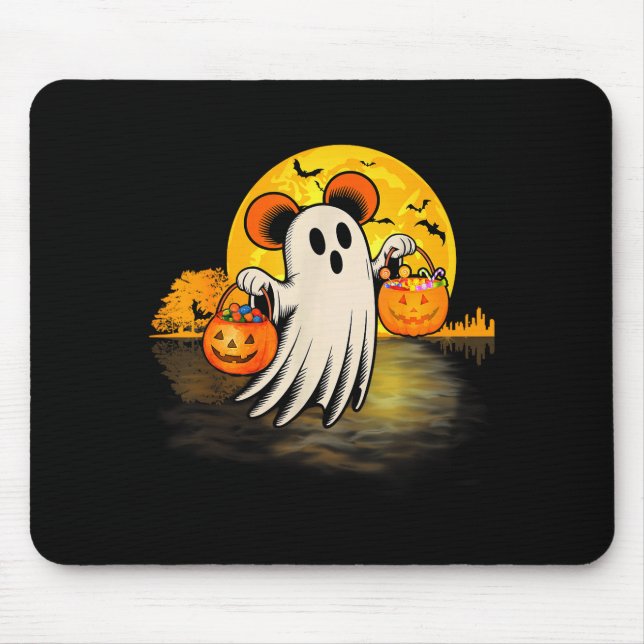 Cute Ghost Guitar Halloween Pumpkins Candy Soky Se Mouse Mat (Front)