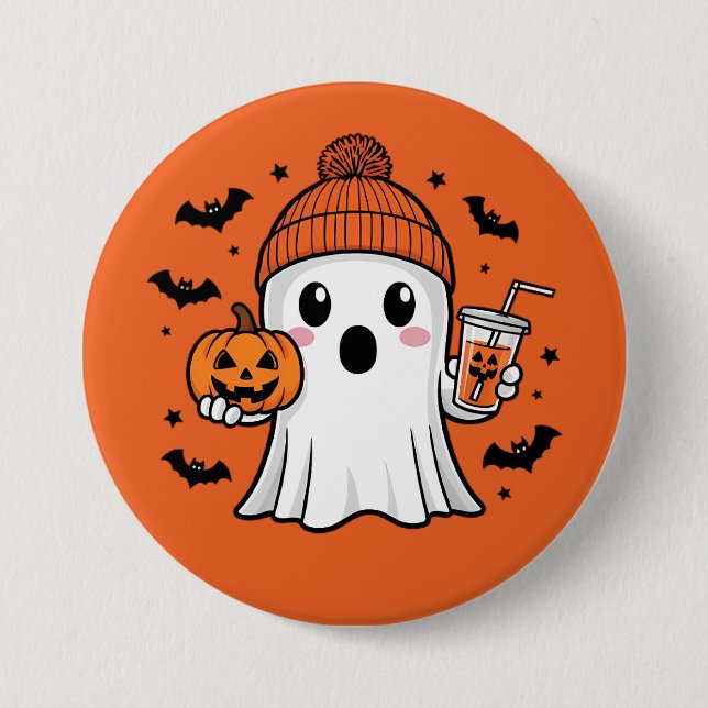 Cute Ghost Halloween 7.5 Cm Round Badge (Front)