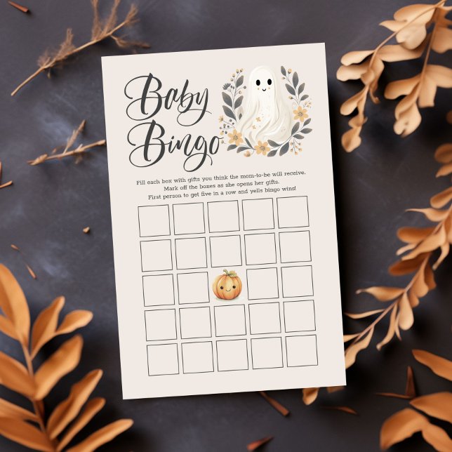 Cute Ghost Halloween Baby Bingo Shower Game (Creator Uploaded)