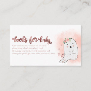Cute Ghost Halloween Baby Shower Books For Baby En Enclosure Card