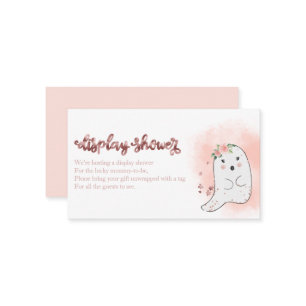 Cute Ghost Halloween Baby Shower Display Shower En Enclosure Card