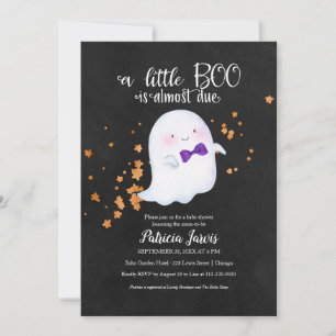 Cute Ghost Halloween Baby Shower Invitation