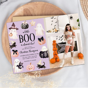 Cute Ghost Halloween Baby Shower Photo Invitation