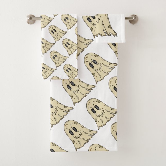 Cute Ghost Halloween  Bath Towel Set (Insitu)