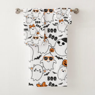 Cute Ghost Halloween  Bath Towel Set