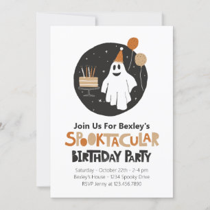 Cute Ghost Halloween Birthday Invitation