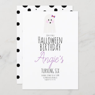 Cute Ghost Halloween Birthday Party Event Invitation
