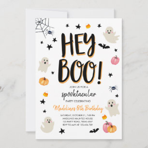 Cute Ghost Halloween Birthday Party Invitation