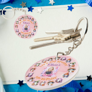 Cute Ghost Halloween Birthday Photo Key Ring