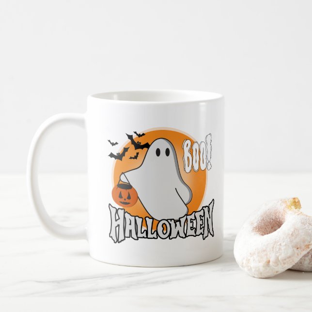  Cute Ghost Halloween Boo Mug (With Donut)