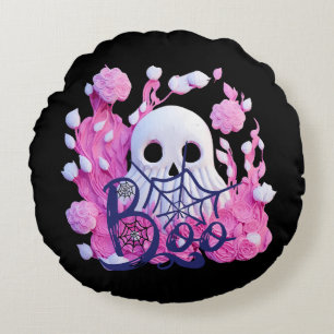 cute ghost Halloween boo pack Round Cushion