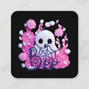 cute ghost Halloween boo pack  Square Business Card