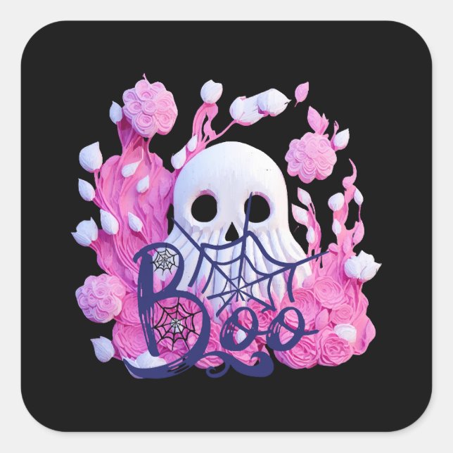 cute ghost Halloween boo pack  Square Sticker (Front)