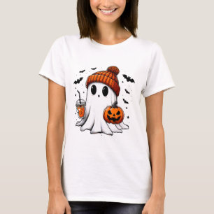 Cute Ghost Halloween Bougie Ghost Coffee Lover Spo T-Shirt