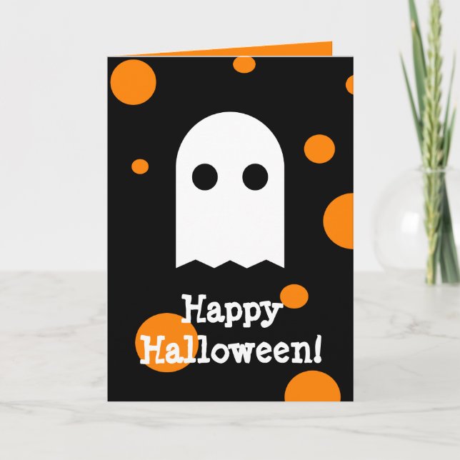 Cute Ghost Halloween Card for Kids (Front)