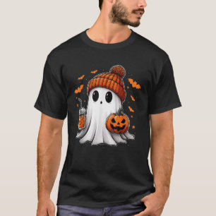 Cute Ghost Halloween Coffee Bougie Ghost T-Shirt