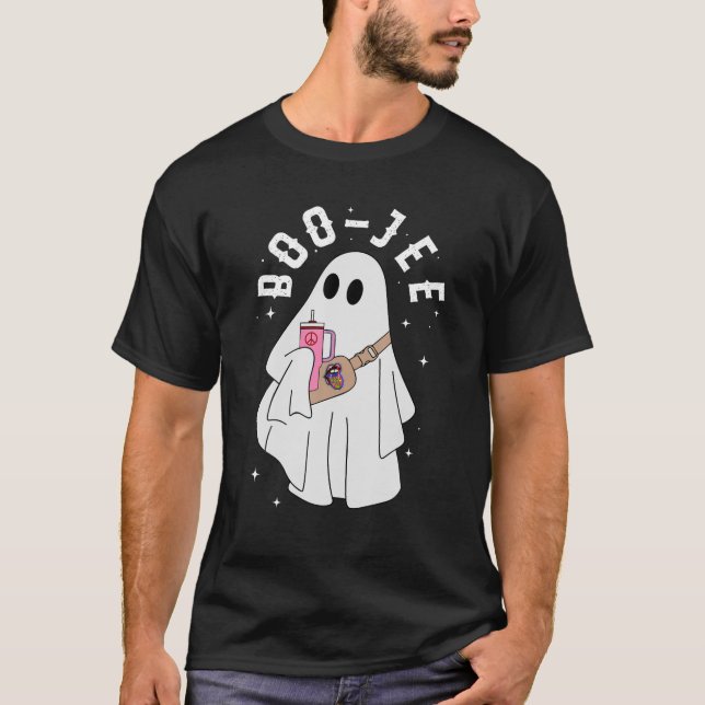 Cute Ghost Halloween Costume Boujee Boo Jee Spooky T-Shirt (Front)