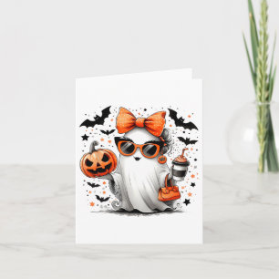Cute Ghost Halloween Diva Cartoon Sungles Handg Card