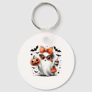 Cute Ghost Halloween Diva Cartoon Sungles Handg Key Ring
