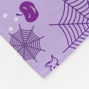 Cute ghost Halloween Elegant purple Fleece Blanket