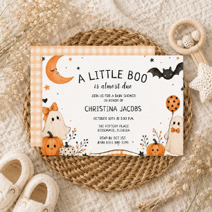 Cute Ghost Halloween Fall Baby Shower Invite