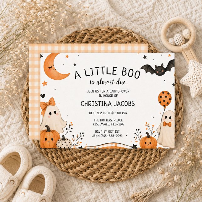 Cute Ghost Halloween Fall Baby Shower Invite (Cute Ghost Halloween Fall Baby Shower Invite)