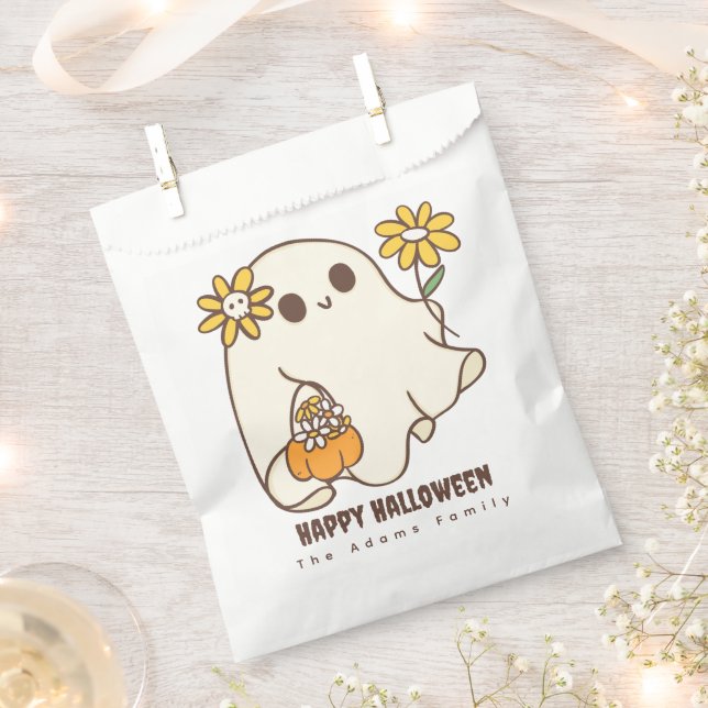Cute Ghost Halloween Favour Bags (Clipped)
