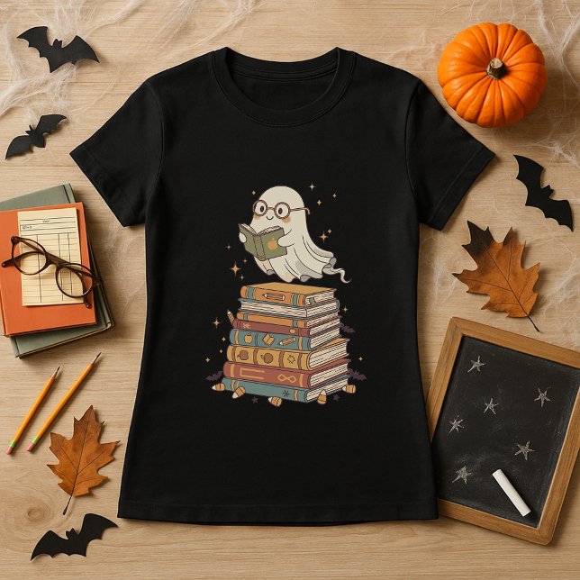 Cute Ghost Halloween for Librarians & Readers  T-Shirt (Creator Uploaded)