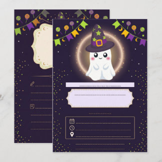 Cute Ghost Halloween Party Invitation for Kids