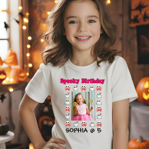 Cute Ghost Halloween Photo Kids Birthday  T-Shirt