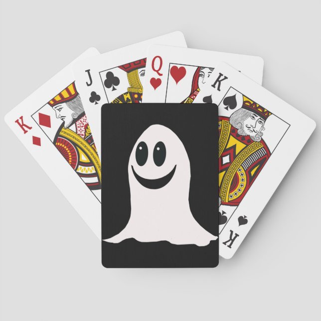 Cute Ghost Halloween Playing Cards (Back)