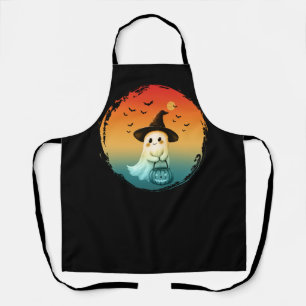 cute ghost halloween pumpkin fall autumn season apron