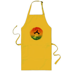 cute ghost halloween pumpkin fall autumn season long apron