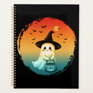 cute ghost halloween pumpkin fall autumn season planner