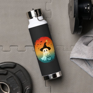 cute ghost halloween pumpkin fall autumn season water bottle