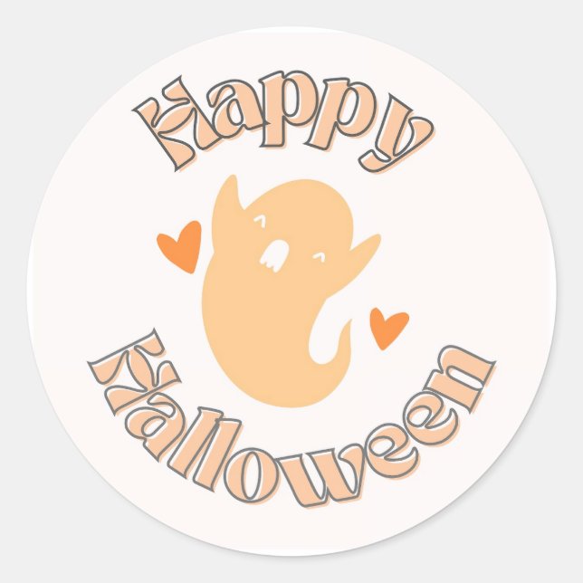 Cute Ghost Halloween Sticker (Front)