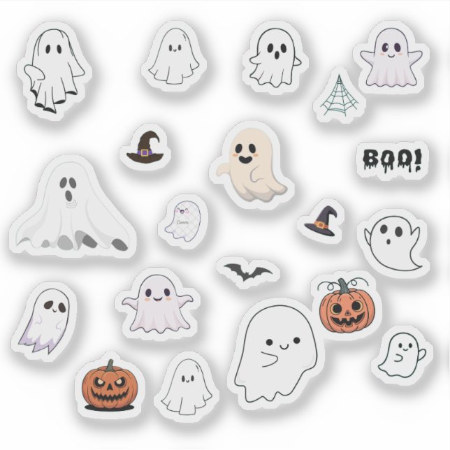 Cute Ghost Halloween Sticker Pack  (Front)